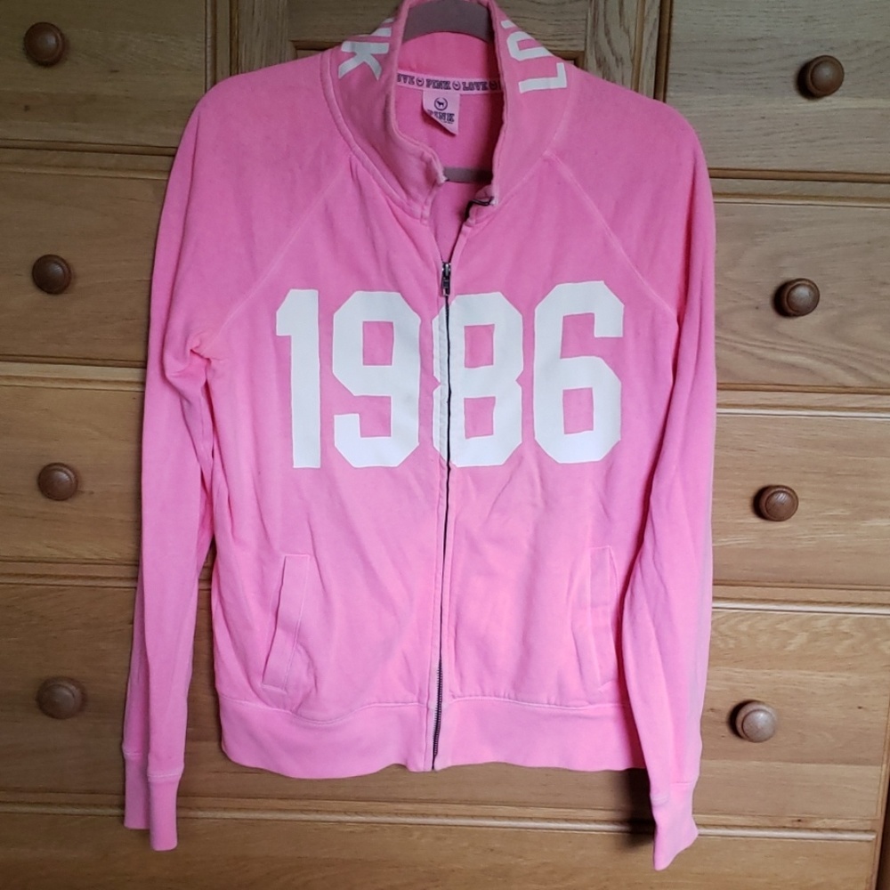 Pink Zip-up Lightweight Sweatshirt